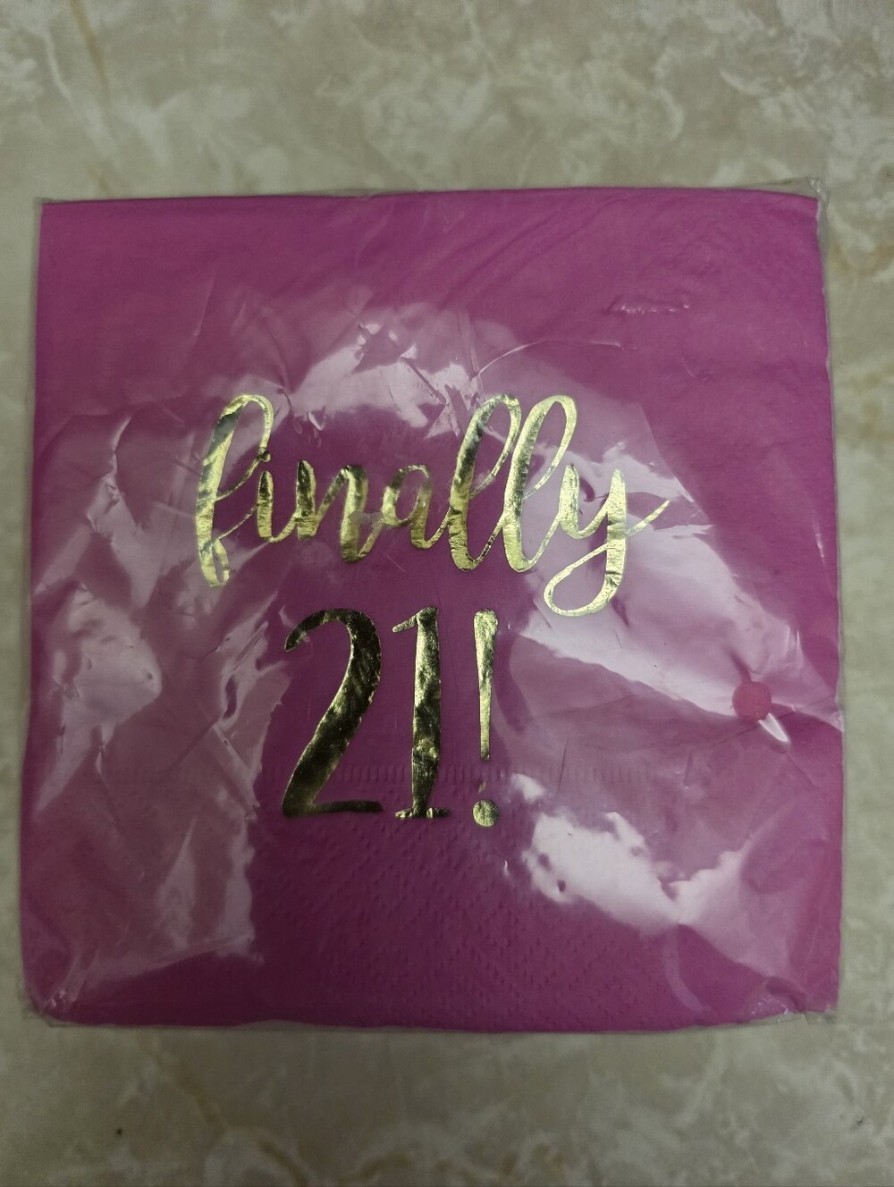Finally 21! Pink Gold Party 50 Count Napkins - Home Party Supplies